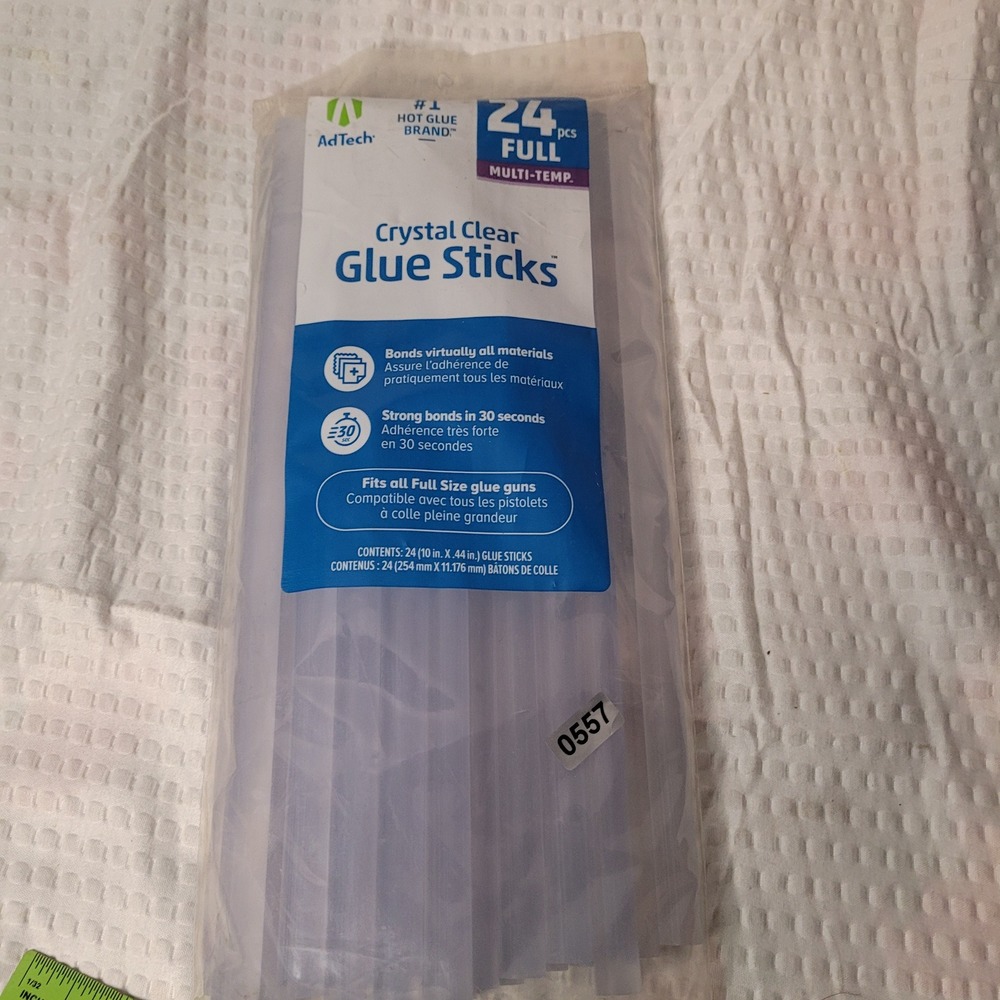 AdTech Crystal‎ Clear Glue Sticks 24ct Full Size Multi-Temp 10in 220-11ZIP24
